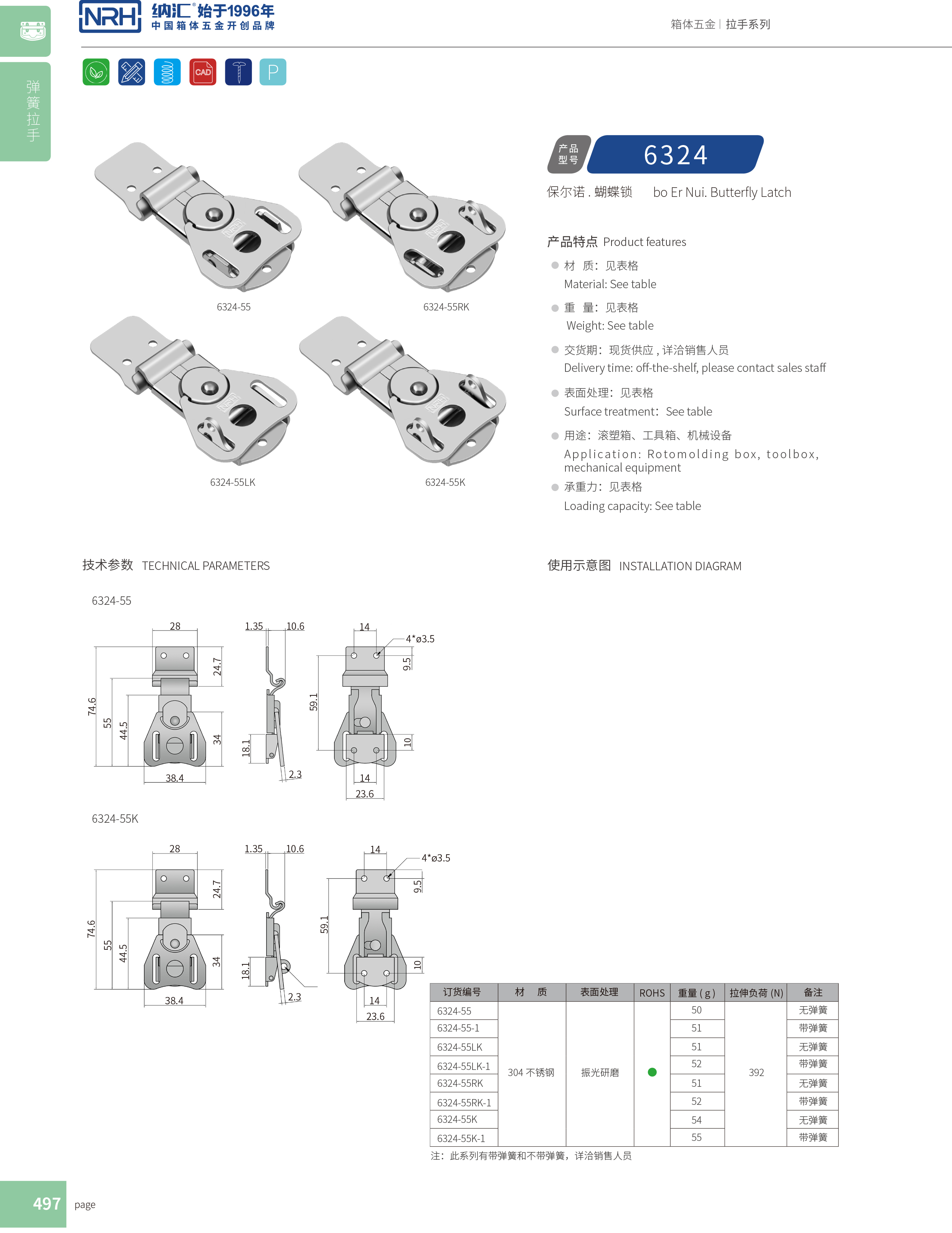 蝴蝶锁芯6324-55RK冷藏箱污视频导航在线观看_广告箱箱扣_NRH救灾箱箱扣