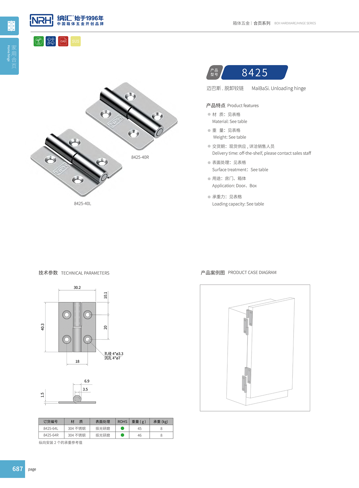 污视频在线看黄片APP/NRH 8425-64-Z 电箱铰链